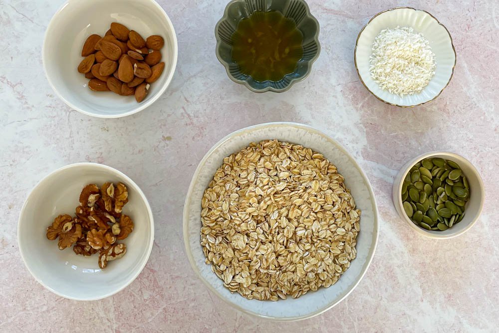 Granolos ingredientai