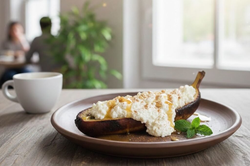 Keptas bananas su varškės įdaru – sveikas desertas pusryčiams, kurį pamils visa šeima