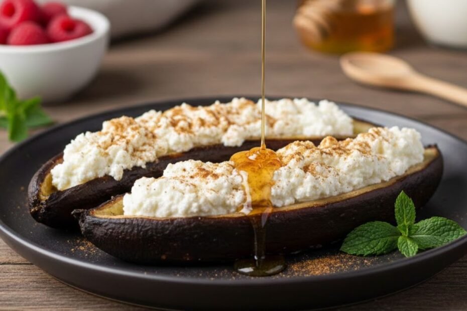 Keptas bananas su varškės įdaru – sveikas desertas pusryčiams, kurį pamils visa šeima