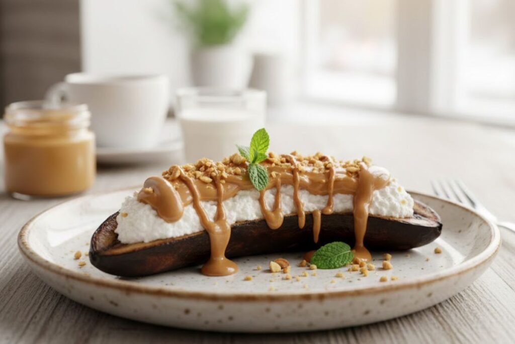 Keptas bananas su varškės įdaru – sveikas desertas pusryčiams, kurį pamils visa šeima